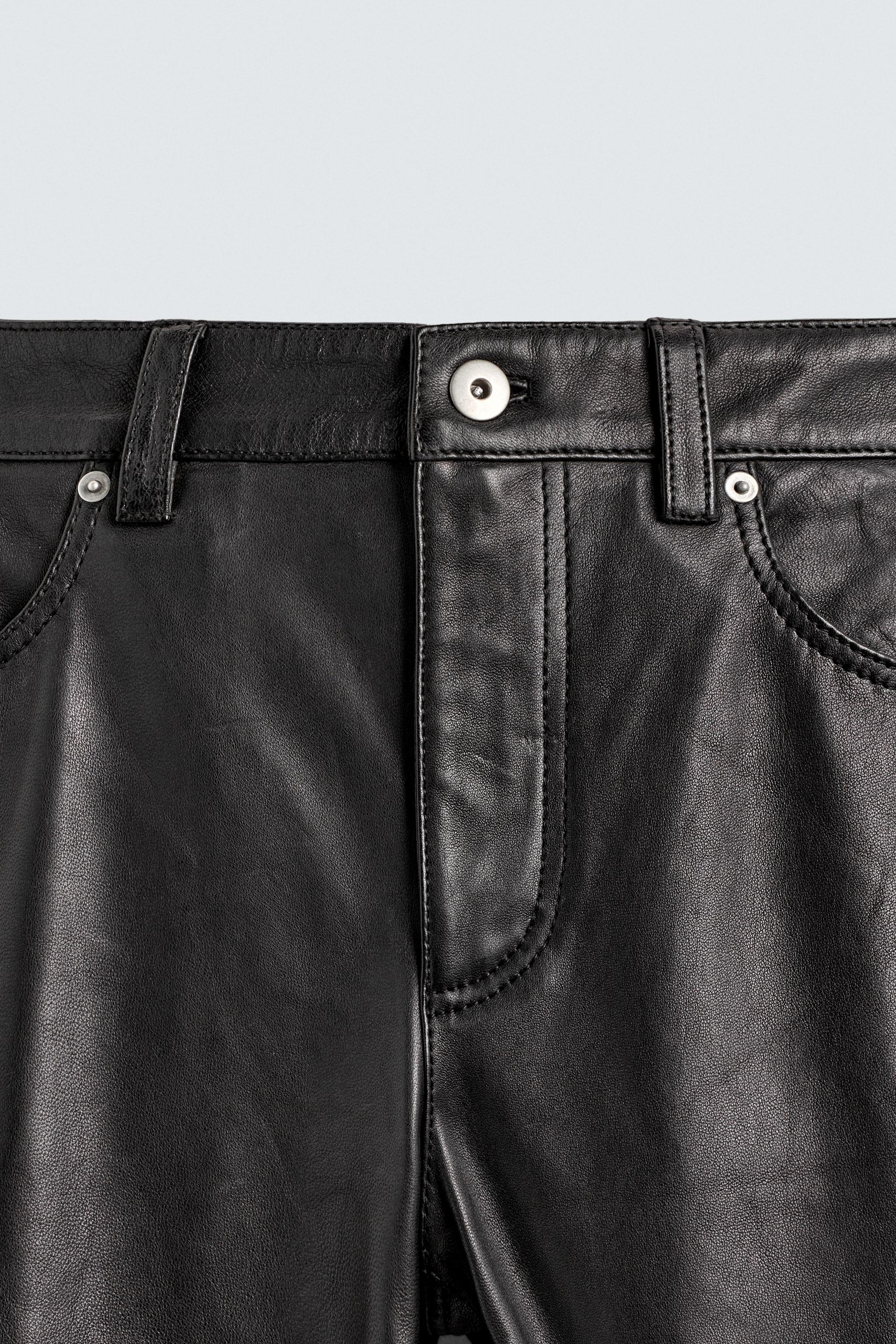 LEATHER SLIM FIT PANTS